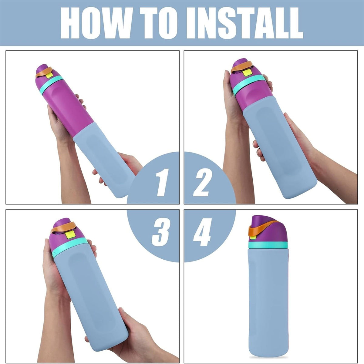 For 24oz Bottles,Silicone Boot,Anti-Slip Insulated Plastic Bottled Cover, Carrier for Men Women Sport Glass Drink Cup... - Image 6