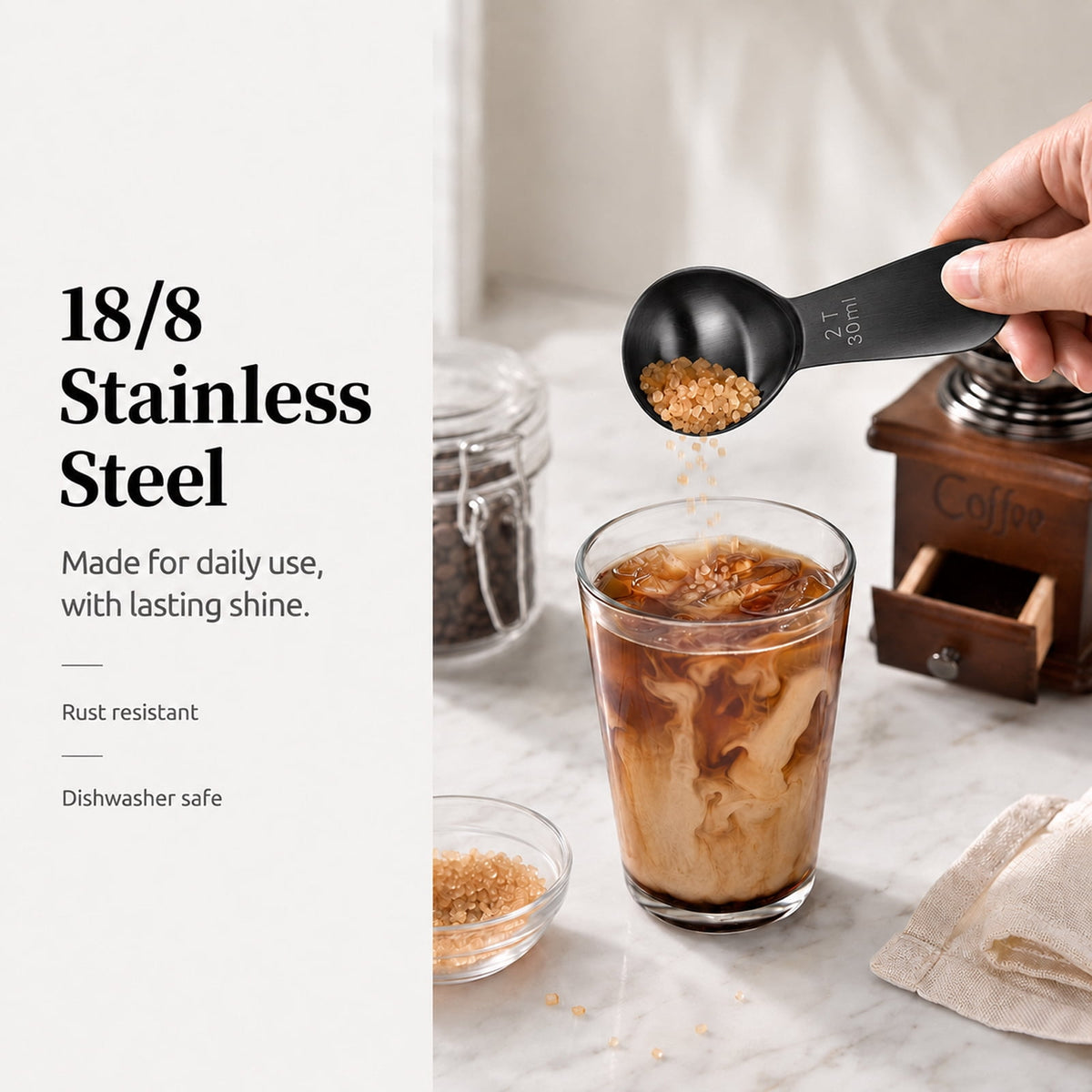 1 Pcs Coffee Scoop, 2 Tablespoon Measuring Spoon for Ground Coffee, Durable Stainless Steel, Easy to Use and Clean(Sl... - Image 5