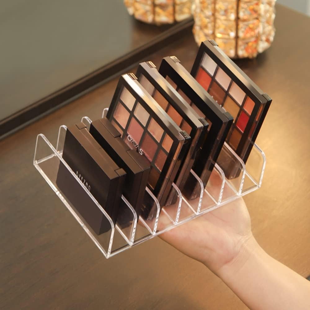 2 Pack Makeup Palette Organizer, Acrylic Eyeshadow Palette Holder Stand, Clear Plastic Cosmetic Organizer for Bedroom... - Image 3