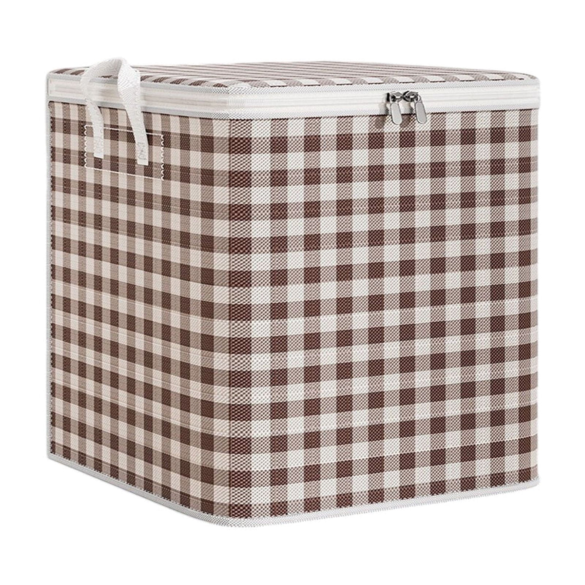 Cube Bins - Fabric Cubby Organizer, Plaid Check Foldable Fabric Cube with Dual Handles and Zipper, for Nursery/Home o...