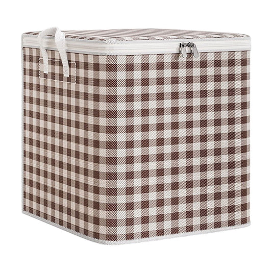 Cube Bins - Fabric Cubby Organizer, Plaid Check Foldable Fabric Cube with Dual Handles and Zipper, for Nursery/Home o...