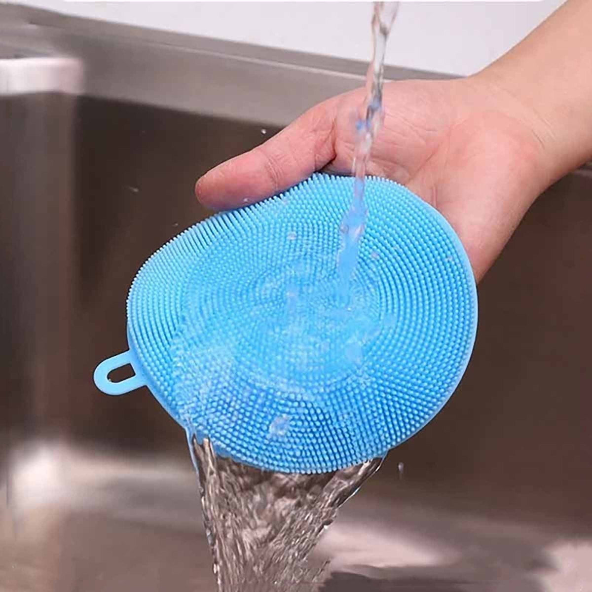 Silicone Dish Scrubber, Silicone Sponge Dish Brush Food Grade Reusable Rubber Sponges Dishwasher Safe and Dry Fast fo... - Image 3