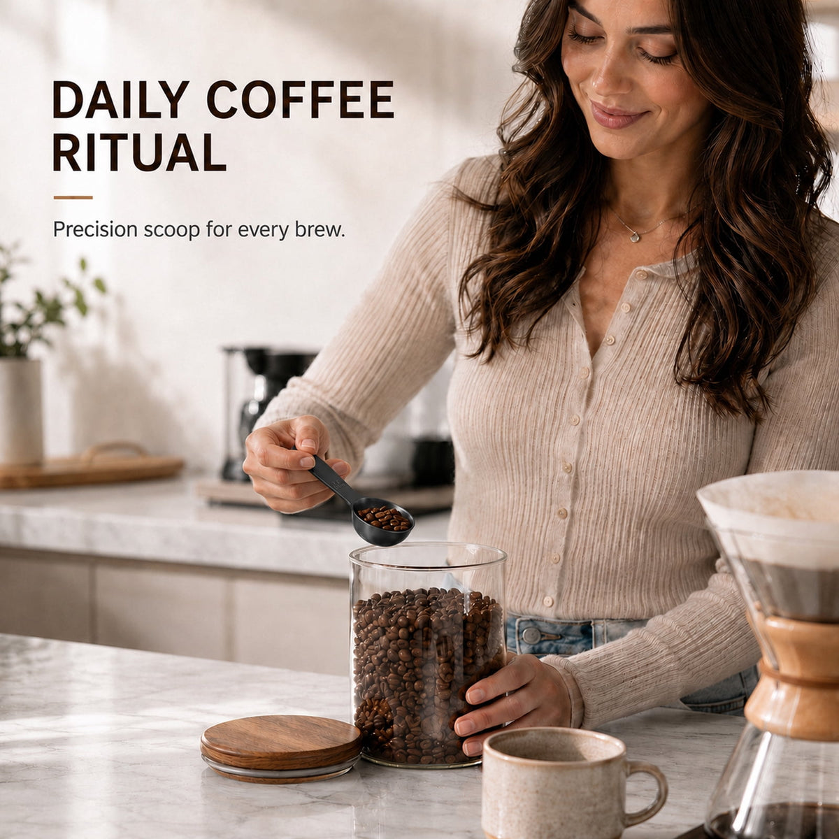 1 Pcs Coffee Scoop, 2 Tablespoon Measuring Spoon for Ground Coffee, Durable Stainless Steel, Easy to Use and Clean(Sl... - Image 3