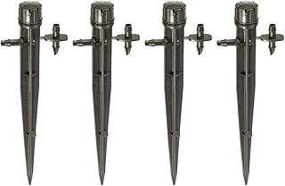 Rain Bird MBF4PKS Drip Irrigation Micro-Bubbler on Stake, 360° Full Circle Pattern, 0-3' Spray Distance, 4-Pack