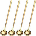 4 PCS 6.7 Inches Coffee Spoons, Stirring Spoons, Tea Spoons Long Handle, Teaspoons, Gold Spoons, Ice Tea Spoons, Long Spoons for Stirring, Espresso Spoons Stainless Steel
