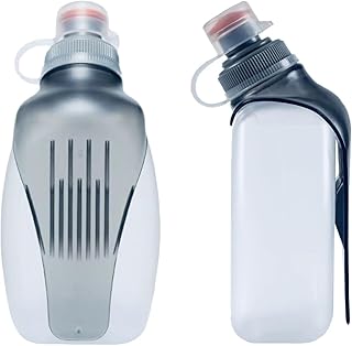 HECHZSO Running Water Bottle with Clip, 8.8oz No-Bounce Soft Flask, Dust-Proof Cap, BPA-Free, Fits Running Belts & Hydration Vests — for Jogging, Walking, Hiking, Cycling (1 Pack)