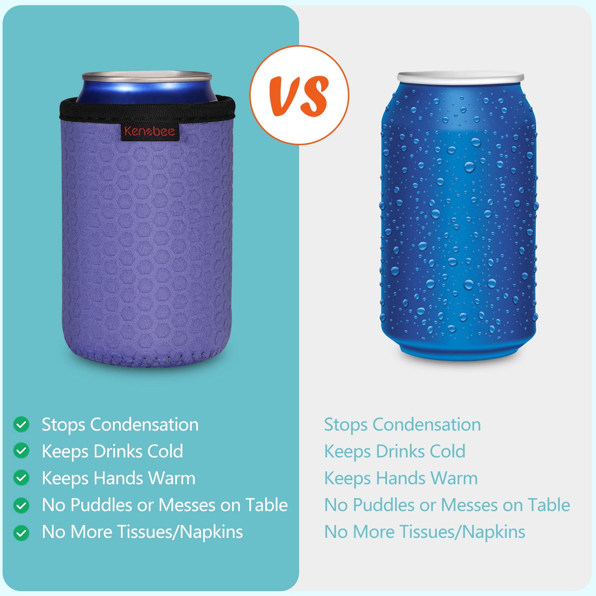 6 Pack 12oz Standard Size Neoprene Can Cooler Sleeves - Insulated Non-slip Covers for Hard Seltzer, Beer, Soda, Energ... - Image 4
