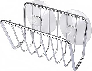 Toplife Sponge Holder for Kitchen Sink, Stainless Steel Suction Cup Sponge Caddy - Silver