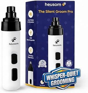 Silent Groom Pro Pet Nail Grinder | Whisper Quiet Claw Trimmer for Dogs, Cats and Other Animals | Safe & Stress Free Nail Grooming, Ideal for Sensitive Dogs of All Breeds & Sizes