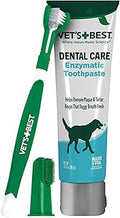 Vet's Best Dog Toothpaste & Dog Toothbrush, Dental Kit, Plaque Remover for Teeth, Whitens Teeth, Freshens Canine Breath, Veterinarian Formula, Finger Toothbrush Included