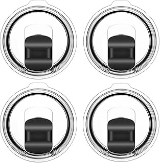 4 Pack 20 oz Tumbler Lids for YETI, Magnetic Slider Replacement Lids for YETI 20 oz Tumbler, 10/24 oz Mug and 10 oz Lowball, Travel Spill Proof Cup Lids Covers with Magnetic Slider Switch, BPA Free