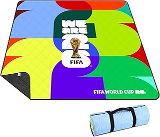 MESUCA FIFA World Cup 2026 Outdoor Trophy Picnic Blanket - Official FIFA World Cup 2026 Merchandise - 75"x80" Extra Large Waterproof Picnic Mat - Foldable Beach Blanket for Outdoor, Camping, Party