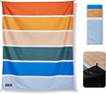 Nomadix Festival Blanket - Perfect for Picnics, Camping, & Lawn Seating - Plush Top & Water Resistant Base - Made with Post Consumer Recycled Materials - Stripes Retro - 60x72 in