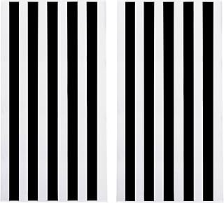 COTTON CRAFT Oversized XL Beach Towel - 2 Pack 39 x 68 inches Big & Huge Beach Blanket Towel - 100% Cotton Velour Thick Plush 450 GSM Super Soft Luxury - Pool Picnic Bath Towel - Cabana Stripe Black