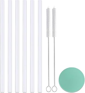 Greant 6 Pack Replacement Straws for Hydro Flask Straw Lid Wide Mouth Bottle, 9.8''L X 0.33'' W, for Hydroflask Wide Mouth Flex Straw Cap, Plastic, Cuttable