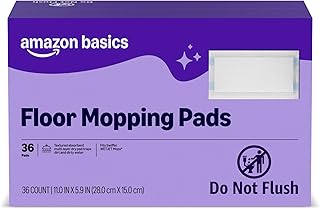 Basics Floor Cleaning Wet Mopping Pads, Super Absorbent, Fits Swiffer WetJet Mopping Systems, 36 Count, Packaging May Vary
