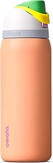 Owala FreeSip Insulated Stainless Steel Water Bottle with Straw, BPA-Free Sports Water Bottle, Great for Travel, 32 Oz, Peachy Keen