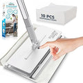 FlexiClamp Sweep & Mop Kit - Compatible with Swiffer Pads, Durable Cleaning Tool for Hardwood, Tile, Marble & Laminate Floors, Home, Kitchen Cleaning Essentials. (Include 10 Dry Cloths)