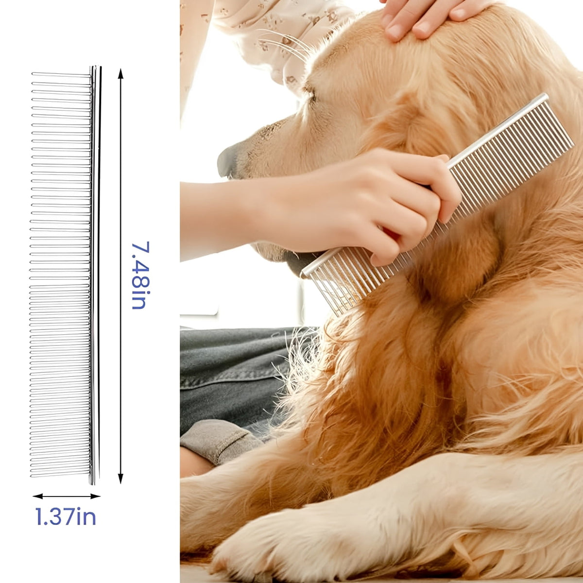 for Dogs & Pet Comb, Professional Dog Grooming Goldendoodles Poodles Labradoodles with Extra Long Pins to Effectively... - Image 5