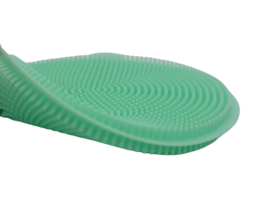 4" Round Silicone Dish Scrubbing Sponge / Vegetable Scrubber Brush - Pastel Green - Image 3
