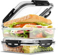 Tafura Premium Sandwich Containers & Box - 2 Pack BPA Free Lunch Containers for Lunch Boxes - Durable & Reusable Sandwich Holder for Freshness (Black)