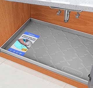 SIKADEER Under Sink Mat Waterproof 34" x 22", Silicone Mat Kitchen Drawer Shelf and Cabinet Liner, Sink Protector for Kitchen Organizers and Storage, Boot Tray Pet Food Mats