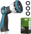 Besiter Garden Hose Nozzle, Hose Sprayer Nozzle with 10 Spray Patterns, Thumb Control On Off Valve, High Pressure Metal Water Hose Nozzle for Car Wash, Plants, Pets & Outdoor Cleaning, Blue