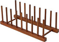 HBlife Teak Dish Plate Bowl Cup Book Pot Lid Cutting Board Drying Rack Stand Drainer Storage Holder Organizer Kitchen Cabinet（Keep Dry）