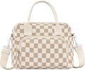 Lunch Bag Women Lunch Box for Women Adult Cute Insulated Lunch Bag Lager Cooler Lunch Tote Bags for Work Picnic (Beige-Brown Plaid)