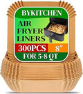 BYKITCHEN 300PCS Disposable Air Fryer Paper Liners for Ninja AF141 5 QT Pro AF181 6.5QT, Cosori Chefman 6 QT &Other 5 to 8Qt Airfryer, 8in Square Air Fryer Parchment Paper, Airfryer Basket Accessories