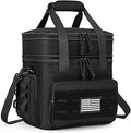 holuxer Tactical Lunch Bag & Lunch Box for Men - Large Double Deck Expandable Insulated Soft Adult Lunchbox for Work - Cooler Bag for Beach, Picnic, Camping,Outdoor，Travel (Black,16L)