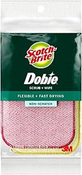 Scotch-Brite Dobie Scrub & Wipe Cloths, Sponge Cloths for Cleaning Kitchen, Bathroom, and Household, Dobie Scrub and Wipe Cloth Absorbs and Doesn't Scratch, 2 Cleaning Cloths