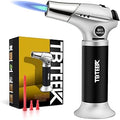 TBTEEK Butane Torch, Kitchen Torch Cooking Torch with Safety Lock & Adjustable Flame for Cooking, BBQ, Baking, Brulee, Creme, DIY Soldering(Butane Not Included)