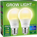 Grow Light Bulbs, Briignite LED Grow Light Bulb A19 Bulb, Full Spectrum Grow Light Bulb, Plant Light Bulbs E26 Base, 11W Grow Bulb 100W Equivalent, Grow Light for Indoor Plants, Seed Starting, 2Pack