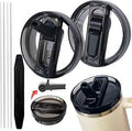 2 Pack 40 oz Tumbler Detachable Flip Straw Lid Replacement Fit for Stanley Quencher ProTour,Leak Proof Lid Compatible with Stanley Cup,No Spill Flip Top Tumbler Cover for Stanley Cup Accessories