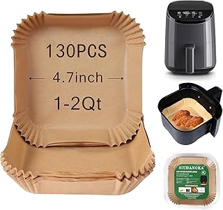 Small Air Fryer Liners Disposable Compatible with COSORI 2.1 Qt Air Fryer, 130 PCS Mini Air Fryer Liners Parchment Paper Baking Sheet for COSORI 2.1 Qt Accessories