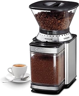 Cuisinart Coffee Grinder, Electric One-Touch Automatic Burr Coffee Grinder with 18-Position Grind Selector, Cup Size Selector for 4 – 18 Cups, DBM-8P1, Black Stainless
