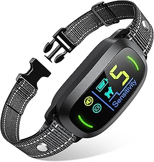 FAFAFROG Dog Bark Collar, Rechargeable Smart Collar, Anti Barking Training Collar with 5 Adjustable Sensitivity Beep Vibration, Bark Collar for Large Medium Small Dogs (Black)