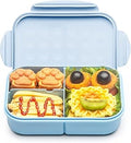 MISS BIG Bento Lunch Box for Kids, 1150ml, 3 Compartments, Blue | Blue kids bento lunch box for school meals, daycare food, snack sides, picnic, travel, and daily carry.