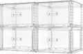 Vtopmart 4 Pack Clear Stackable Storage Drawers 15QT, Easily Assemble Closet Organizers,Plastic Storage Bins for Bathroom,Cabinet,Kitchen Pantry,Under Sink Organization(Medium)