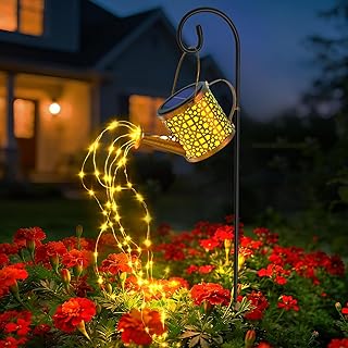 Solar Watering Can Lights Waterproof, Solar Lights Outdoor Decorative Garden Decor Metal Hanging Lights for Outside Patio Pathway Yard, Christmas Birthday Gardening Gifts