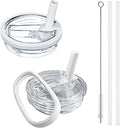 2 Pack Stanley Lid Replacement 40 oz, with Leak Proof and Flip Straw Lid, Stanley Cup Accessories, for Stanley Quencher H2.0 40 oz Tumbler (Only), BPA Free (Milk White)