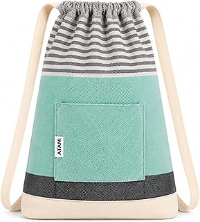 ATANI Turkish Beach Towel (71x39 Inches), Converts to a Bag, Oversized 100% Cotton Bath Towels Lightweight Quick-Dry Beach Blanket for Travel, Picnic, Camping, Yoga and Pool (Green x Black)