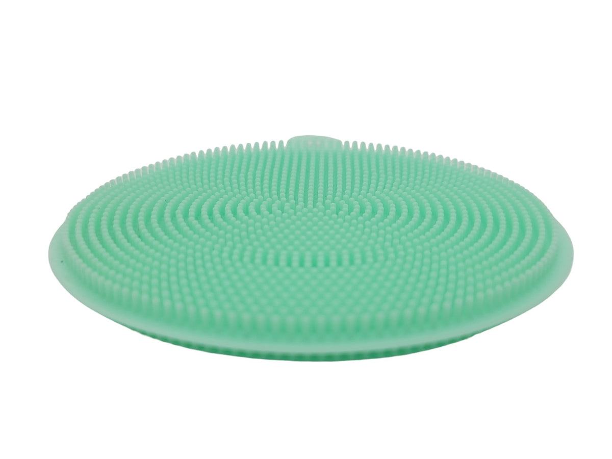 4" Round Silicone Dish Scrubbing Sponge / Vegetable Scrubber Brush - Pastel Green