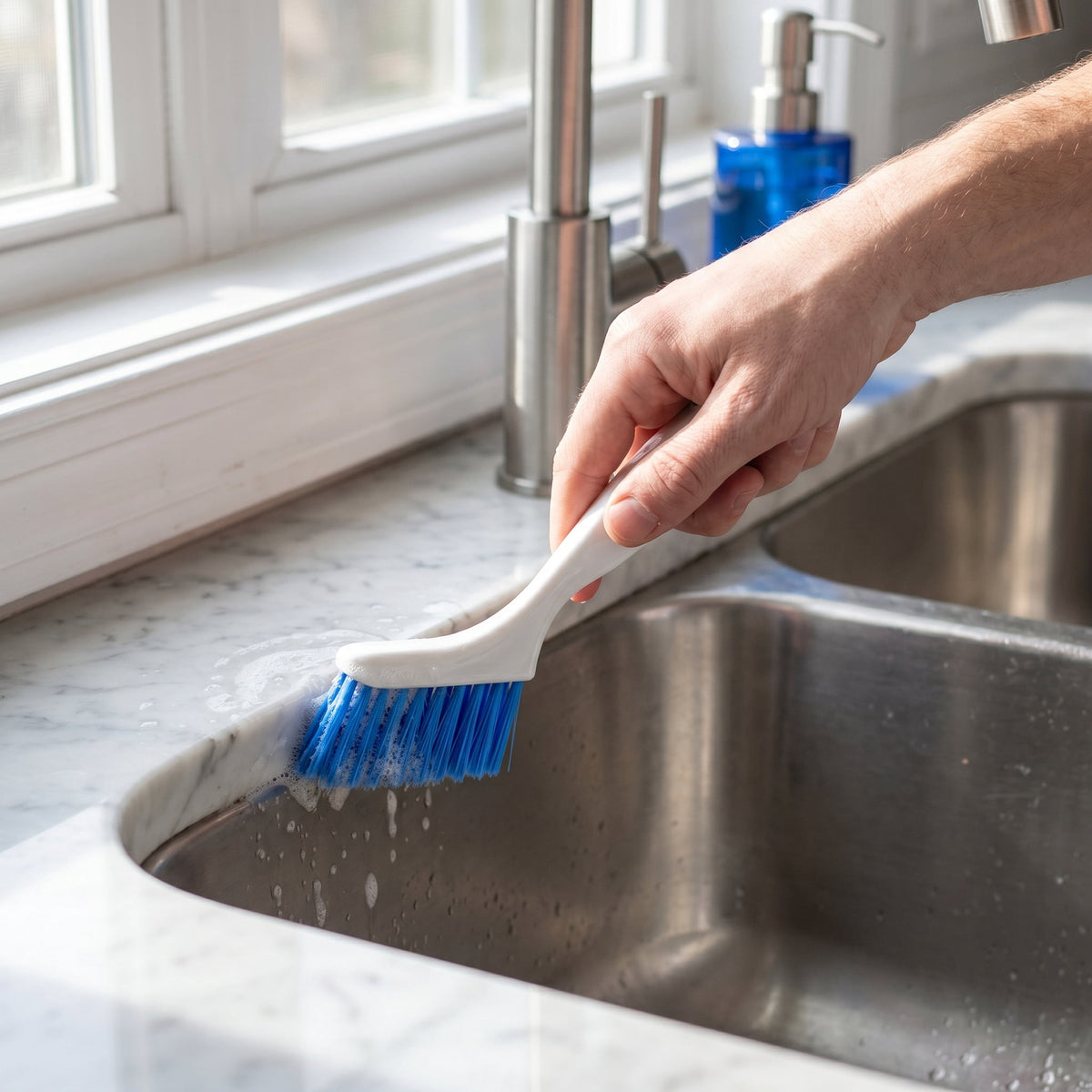 2 PCS Cleaning Brush Small Stiff Scrub Brush For Cleaning Sink Scrub Brush Bathroom Kitchen Edge Corner Grout Cleanin... - Image 3