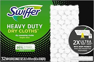 Swiffer Sweeper Heavy Duty Dry Multi-Surface Cloth Refills for Floor Sweeping and Cleaning, Unscented, 32 Count