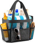 LOYEE Mesh Shower Caddy Portable for College Dorm Room Essentials with 8 Pockets, Shower Bag for Beach, Swimming, Gym, Travel, Bathroom(Black)