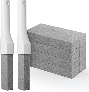 8 Pack Pumice Stone Toilet Bowl Cleaner with Long Handle - Replaceable Toilet Pumice Stone, Equipped with 2 Handles and 8 Floating Stones for Cleaning Toilets, Bathtubs, Grills, Swimming Pools, Sinks