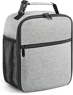 Lunch Bag for Men/Women, Reusable Lunchbox for Adult, Small Insulated Lunch box, Lunch Tote Bag for Office, Work, Picnic - Grey