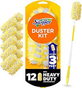 Swiffer Duster Kit with 3 ft Extendable Handle, Dusters for Cleaning, Set Includes 1 Extension Pole and 12 Heavy Duty Dusting Refills Dust Cleaner, Long Extended Wand for Ceiling Fans and Walls
